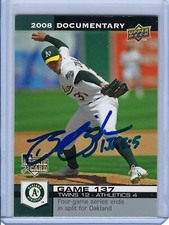 OAKLAND A'S BRAD ZIEGLER 2008 UPPER DECK DOCUMENTARY SIGNED CARD # 4138 AUTO