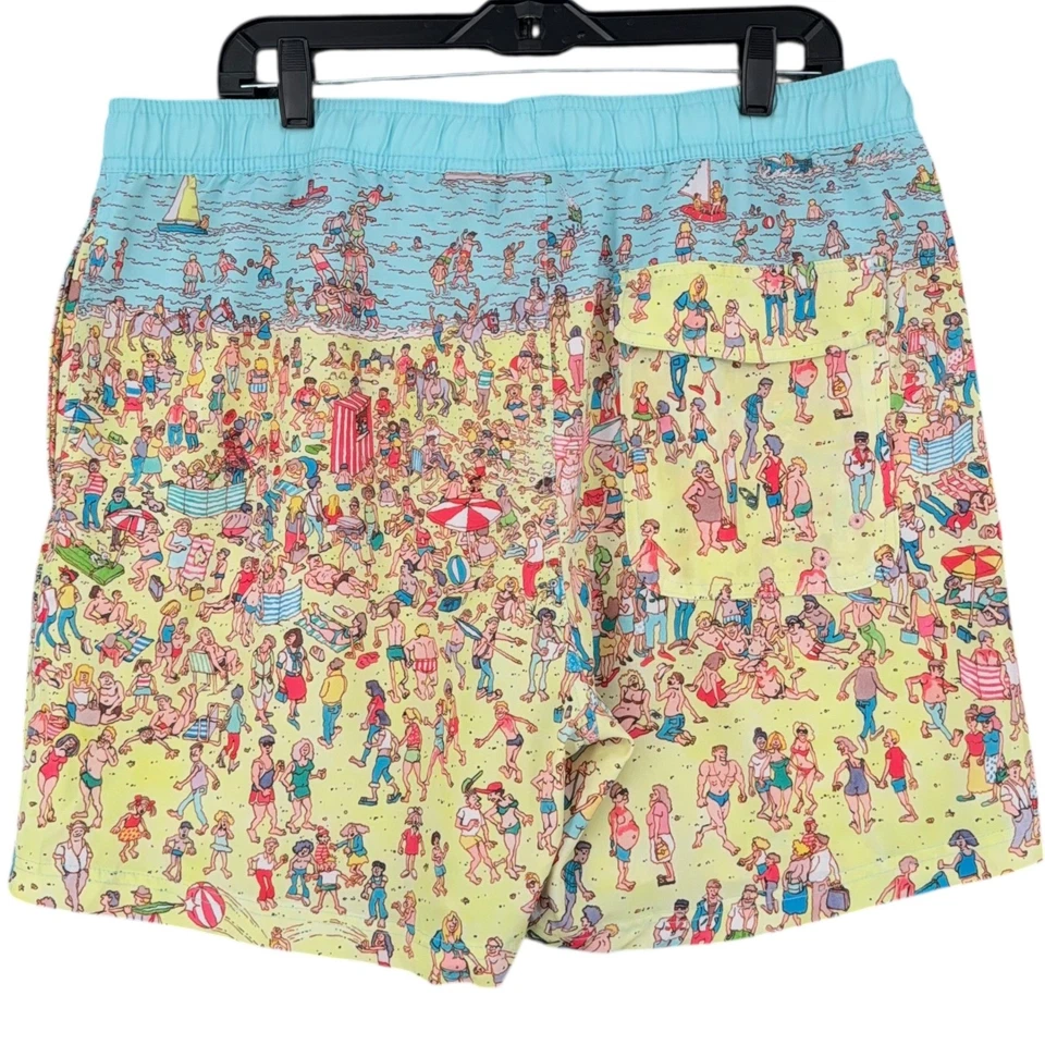 Bañador Where's Waldo Beach para hombre grande divertido estampado board shorts Foto 2 de 4