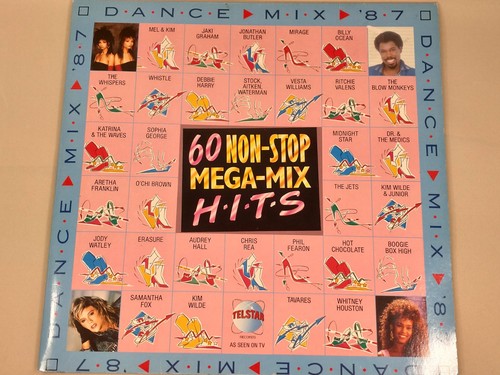 Dance Mix ‘87 60 Non-Stop Mega-Mix Hits Double Vinyl LP Plays Perfectly 80s