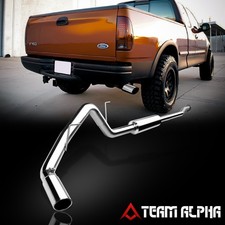 Fits 1997-2004 Ford F150 4.65.43 Angle Cut Mufflerss Catback Exhaust System
