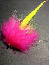 9"  Glow Weedless Rattle Dragon Tail Pike Muskie Peacock Bass  Stripers Flies 