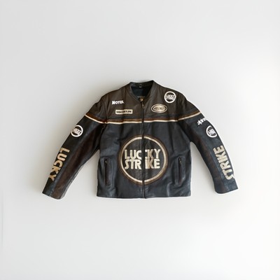 Vintage Lucky Strike 90s Racing Leather Jacket F1 Men Size XL