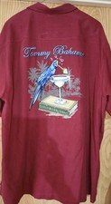 Tommy Bahama  Tequila Mocking Parrot  Embroidered Silk Hawaiian Shirt Men  s XL
