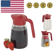 Everyday 12 oz. Syrup Dispenser – Easy Pour Spout Waffle & Pancake Syrup Disp...