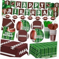 Birthday Party Decorations Includes Plates, Napkins, Cups, Banner, Football