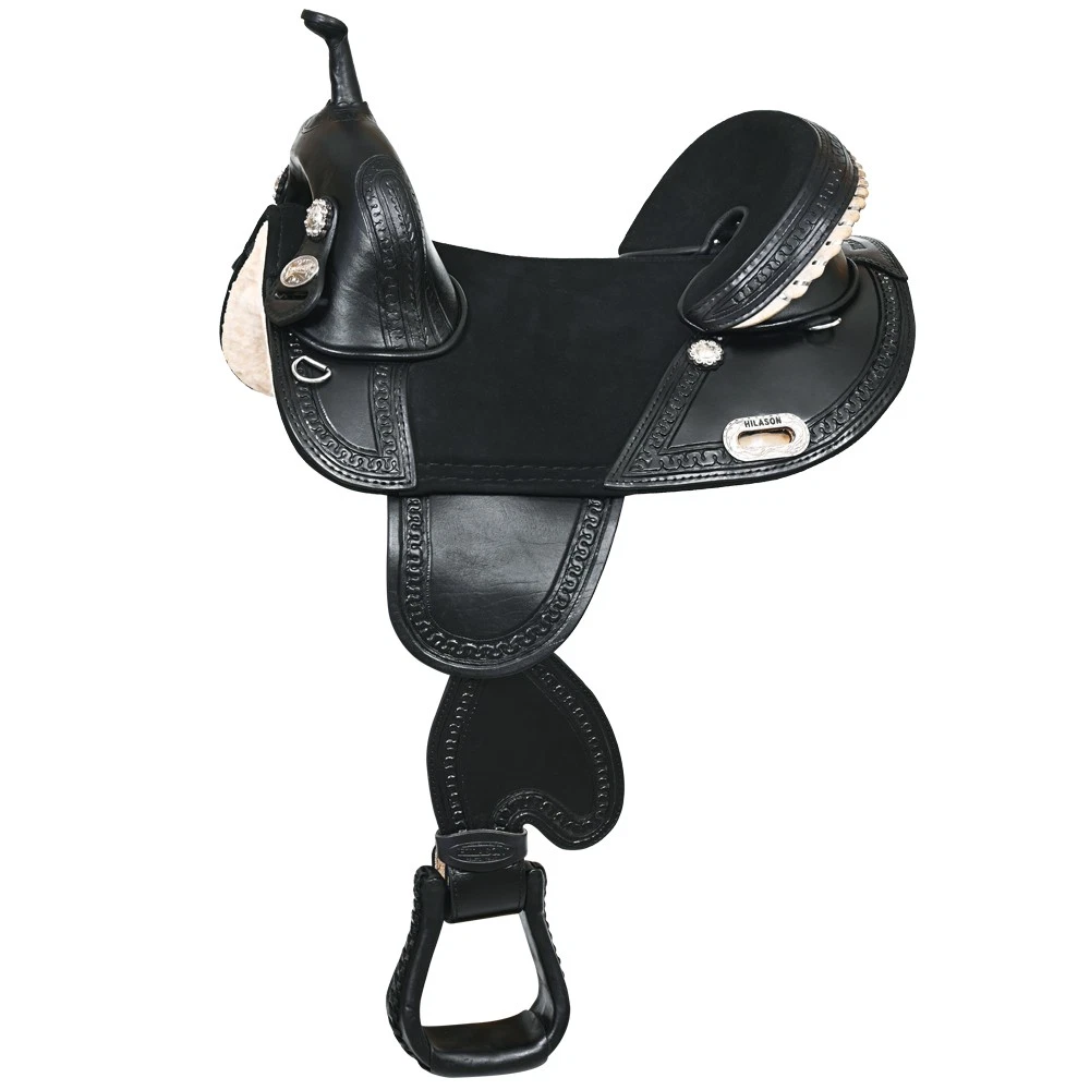 Selle Western HILASON 24 Pouces, Cuir Marron Floral, Type RCA, Neuve Avec étiquettes