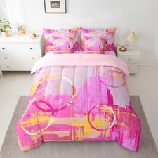 Geometric 7 Piece Bedding Set Queen Size for Boys Girls Teens Modern Abstract...