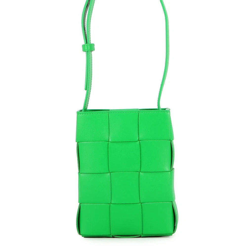 Bottega Veneta — Bottega Veneta INTRECCIATO Cassette Phone Pouch Calf Leather Parakeet 729298...