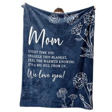 Gifts for Mom Christmas, Mom Birthday Gifts Blanket, Moms Gift 60" x 50" Blue