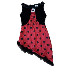 Lady Bug Girls Halloween Costumes Party Play Dress Up Size Medium M Red