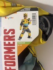 Transformers Bumblebee Rise of the Beasts Jumpsuit Mask Costume 3T-4T
