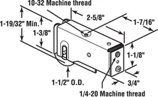 Prime-Line 13135 Steel Roller Assembly 1-1/2 Dia. x 5/16 L in. for Glass Doors