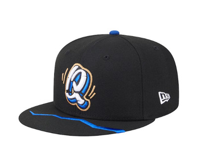 Rancho Cucamonga Quakes Dodgers New Era 5950 Black Altnernate Cap Hat NWT 7 1/4