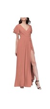 David  s Bridal Flutter Sleeve Georgette Wrap Dress 14