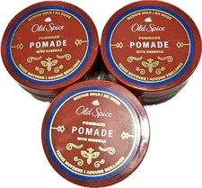 Old Spice Pomade with Beeswax Medium Hold No Shine 2.22 Oz Lot of 3