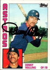 1984 -Denny Walling- Topps Autograph/Signed/Auto Baseball Card #36 Astros