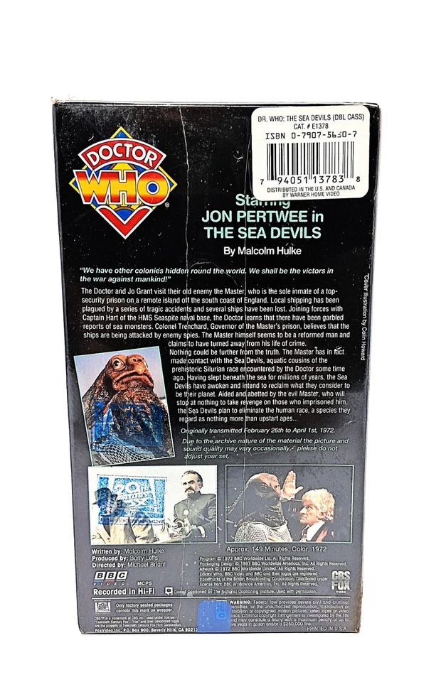 Doctor Who The Sea Devils VHS 2 Tape Box Set New Old Stock Factory Sealed - Image 3 of 4