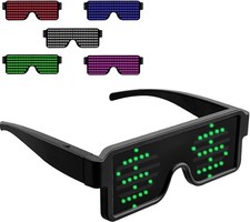 Suruid Upgrade Dynamic LED Glowing Glasses USB Rechargeable Light Up Glasses wit