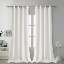 Natural Linen Curtains for Living Room Bedroom,Window Drapes Sheer Linen Curt...