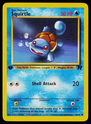 Pokemon Karte Squirtle 68/82 Team Rocket 1. Edition Common