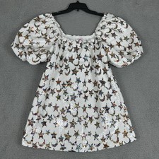 Buddy Love RaeLynn Dress Womens XS White Multi Brenna Galaxy Sequin Mini Puff