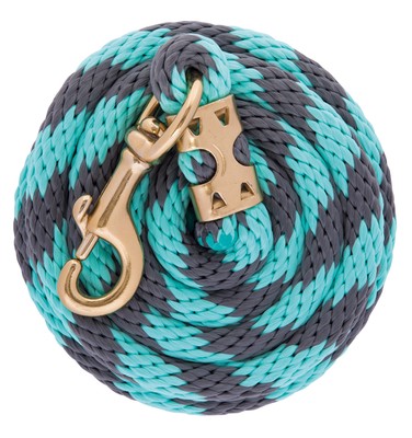 8ft Gray Mint Poly Lead Rope for Horses with Brass Snap High Performance Gear
