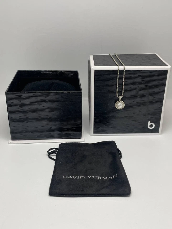 Auténtico collar mujer david yurman perlas diamantes en plata de ley Foto 2 de 4