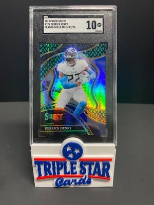 2023 Panini Select #276 Derrick Henry Dragon Scale Prizm /70 SGC 10 Jersey Match