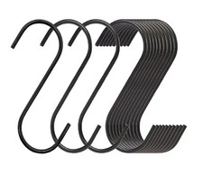 20 Pack Large S Hooks Black Steel S Shaped Hooks 3.7 In Vinyl Coated Heavy Dut