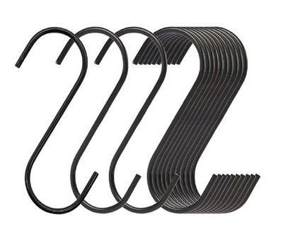 20 Pack Large S Hooks Black Steel S Shaped Hooks 3.7 In Vinyl Coated Heavy Dut