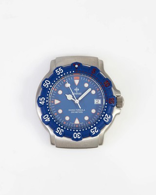 Zodiac Rare NOS 36mm Swiss Formula 200m Diving Watch Head Blue Dial Blue Bezel