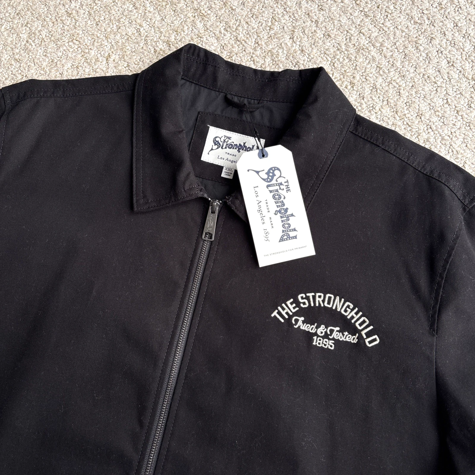 The Stronghold Mens 2XL XXL Black Worker Jacket Chore Field Bomber Tiger BNWT