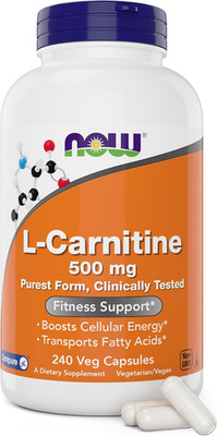 L-Carnitine 500 Mg, 240 Veg Caps - Fitness Support* - Purest Form - Non-Gmo - Ve