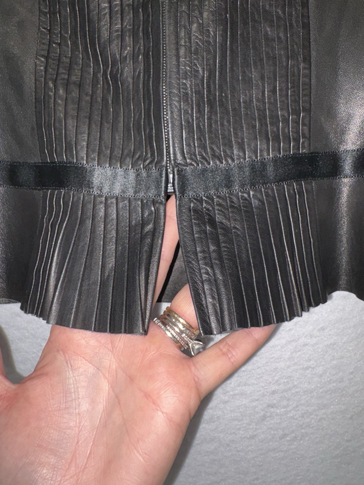 Chanel Black Lambskin Leather Jacket Sz 34/US 2 XS Ruffle Collar Excellent SEE! thumbnail 19