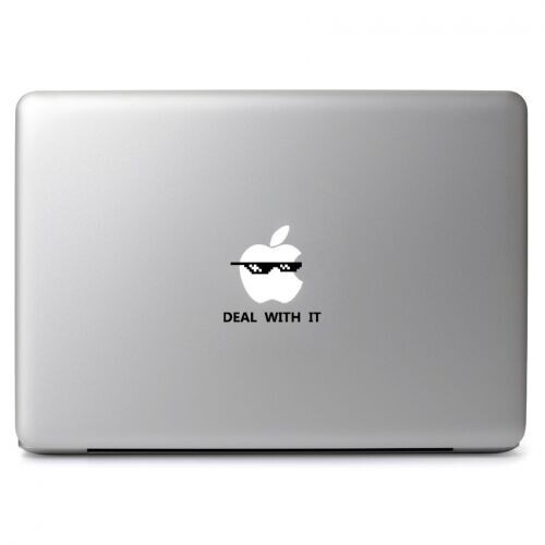 Deal With It Apple Vinyl Decal Sticker for Apple Macbook Air Pro