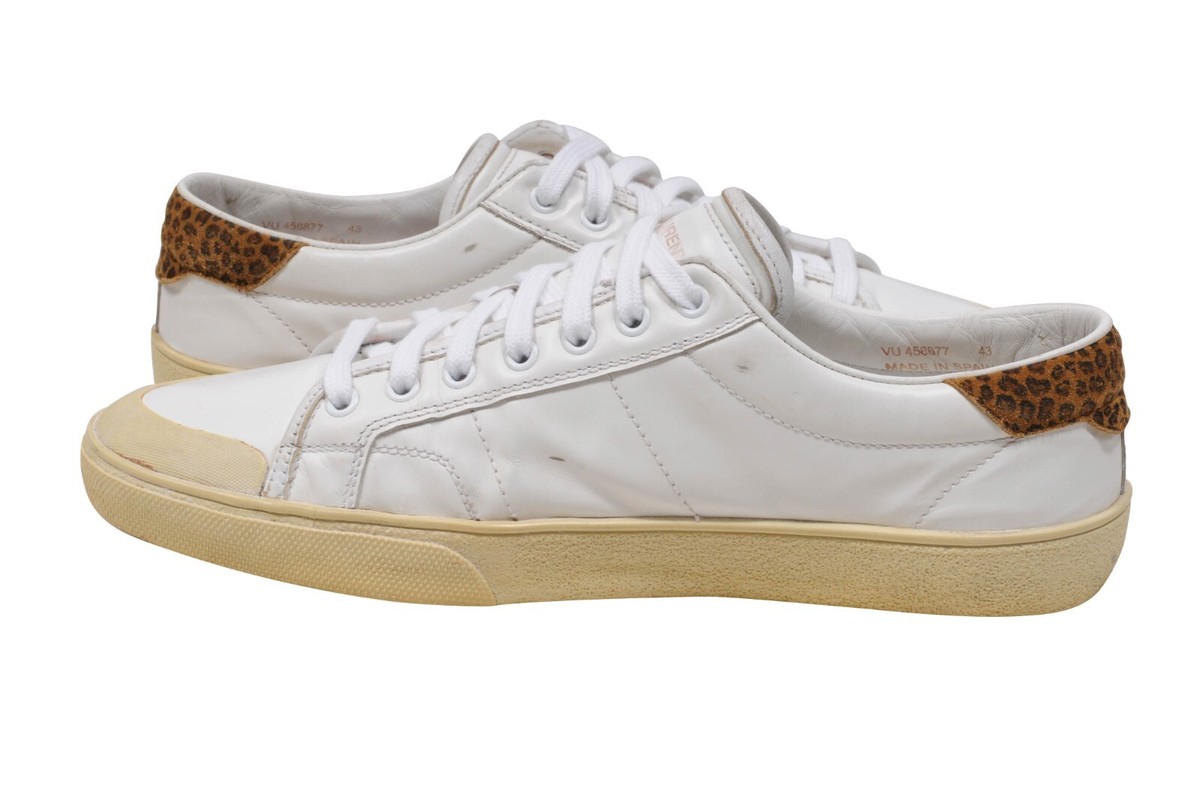 Saint Laurent Men Sl37 Sneaker US10 43 Distressed White