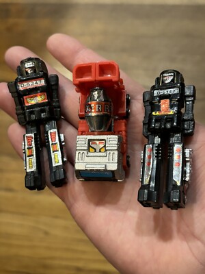 3 POPY 1982 Go-Bots Train Engine Transformer D-5147 / 5247 Loco & Block Head