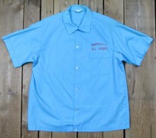 Vintage 60s Nat Nast Blue Bowling Shirt Deptford Twp. Little League Baseball NJ