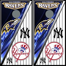 ravens yankees 0102 cornhole board vinyl wraps