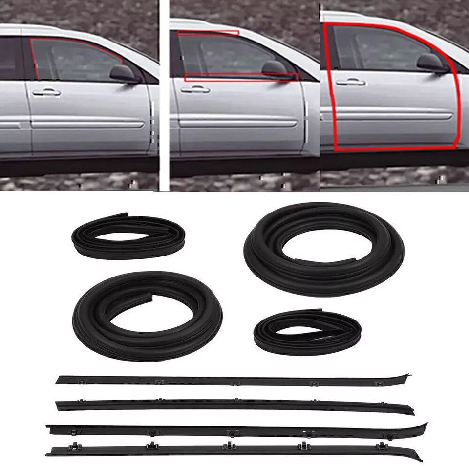 Juego de sellos de resistencia a la intemperie para ventana de puerta delantera para camioneta Chevy GMC Foto 3 de 4