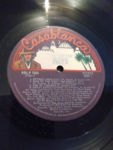 KISS Destroyer Record Album Blue Label Pressing 1976 Casablanca LP Nblp 7025