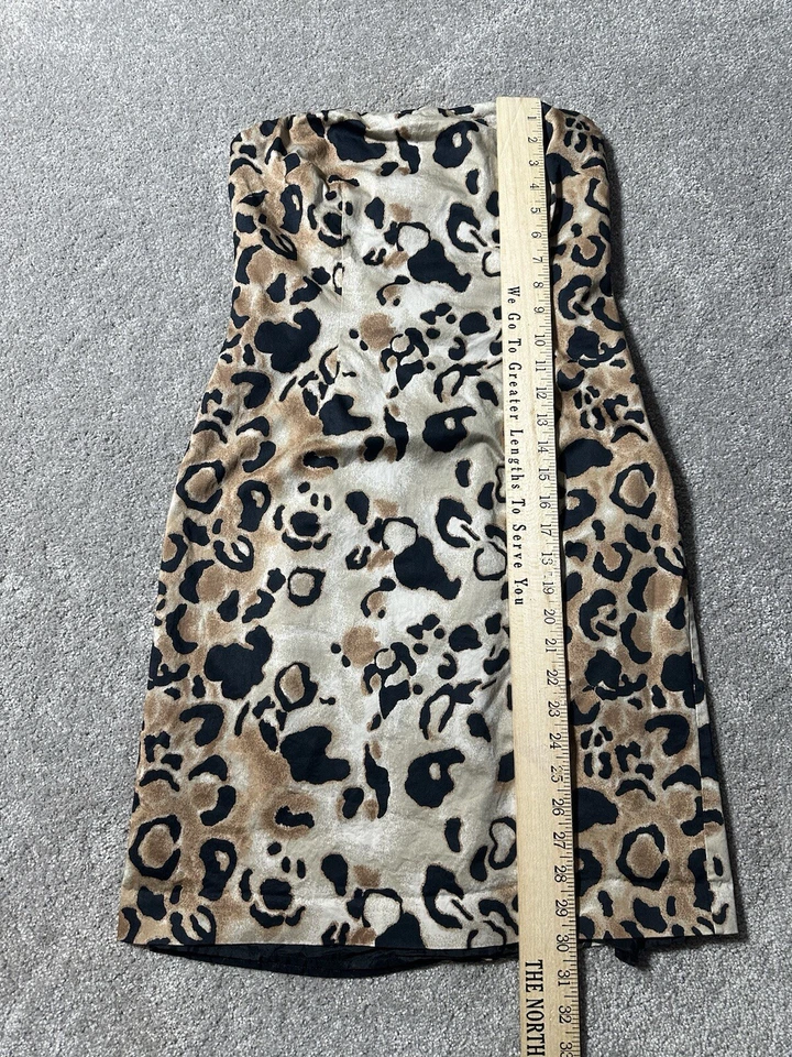 Mini Vestido The Limited Años 90 Y2K Estampado Leopardo 6 Cremallera Sin Tirantes Funda Mobwife Foto 4 de 4