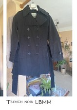 Trench noir LBMM très bon état veste  manteaux pardessus de qualité 