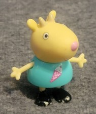2" Peppa Pig Plastic Action Figure Blue Shirt with Ice Cream Cone Toy Collect