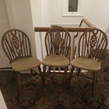 vintage 19th c. Wheelback Dining Chairs