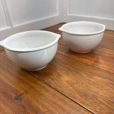 Vintage Over And Back Stoneware SOUP CHILI Tab Handle Bowl 6”  Portugal White -2