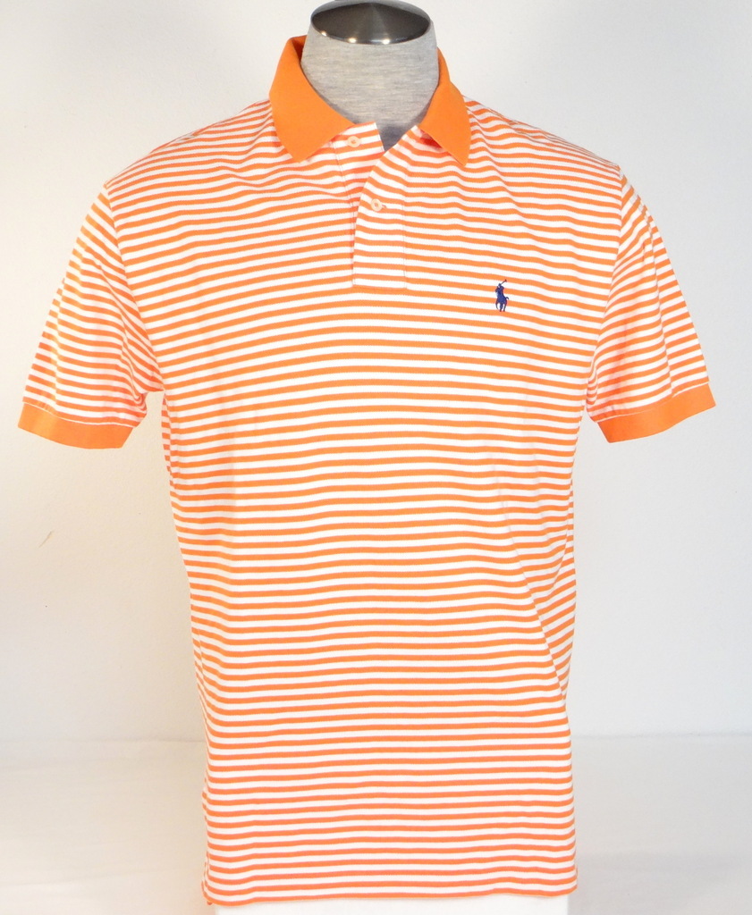Polo Ralph Lauren Orange & White Stripe Short Sleeve Polo
