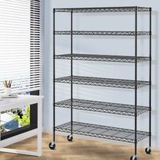 6-Tier Metal Shelf Free Standing Wire Shelving Unit Adjustable Storage Rack