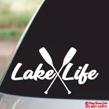 LAKE LIFE Vinyl Decal Sticker Window Bumper Paddle board Kayak Canoe Fly Fishing