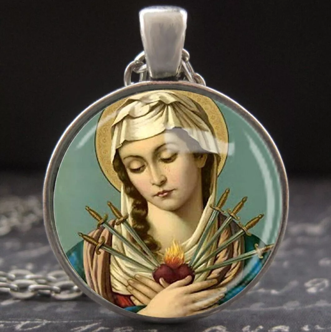 Catholic shop medal necklace
